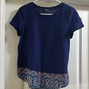 Express Navy Blue Short Sleeve T-Shirt - Size S